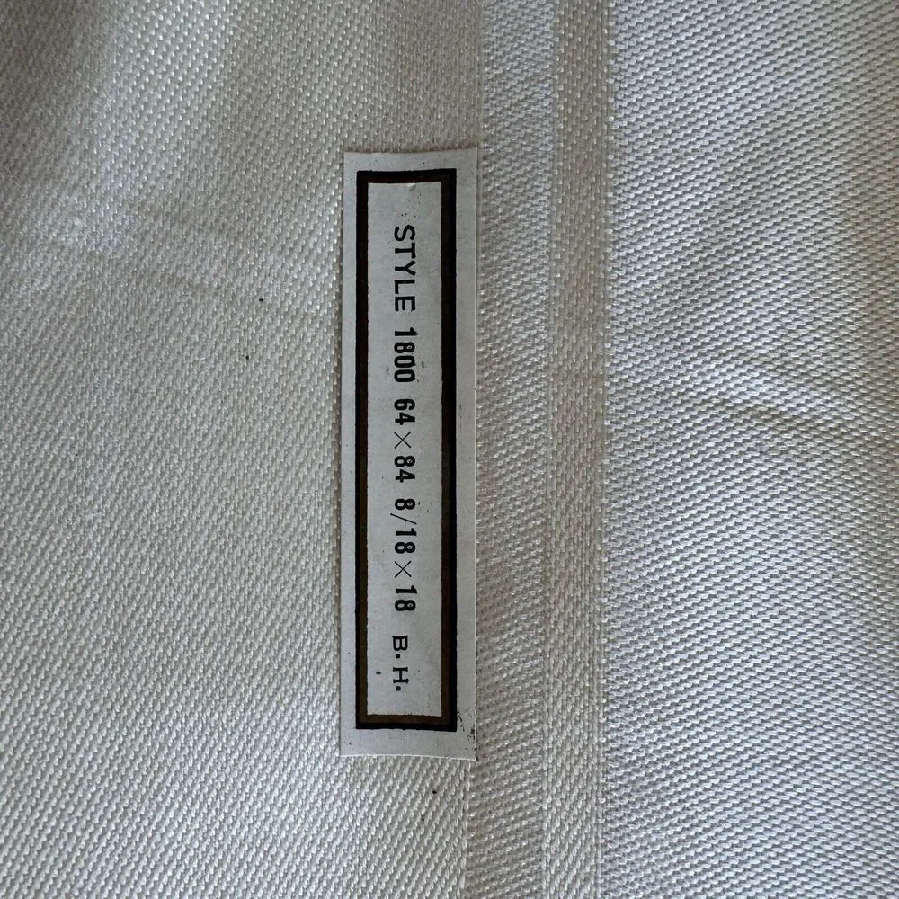 Vtg Table Damask Ivory Tablecloth 64x84 Hand Hem Japan Combed‎ Mercerized Yarns